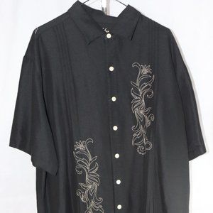 Caribbean mens short sleeve shirt in black